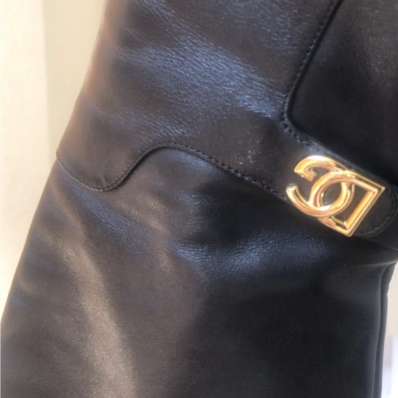 Dolce and Gabbana Black Stiletto Boots Knee High - Picture 8 of 11
